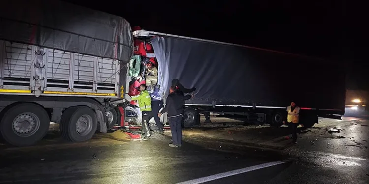 Bursa’da iki TIR’ın çarpıştığı kazada 1 kişi hayatını kaybetti