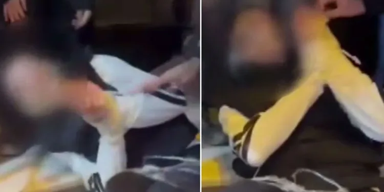 Elleri ve ayakları bantlanarak akranları tarafından darp edildi