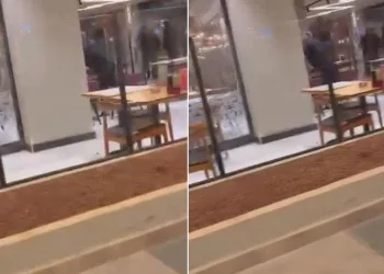 Restoran savaş alanına döndü, camlar ve çerçeveler indi