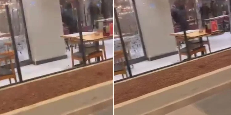 Restoran savaş alanına döndü, camlar ve çerçeveler indi