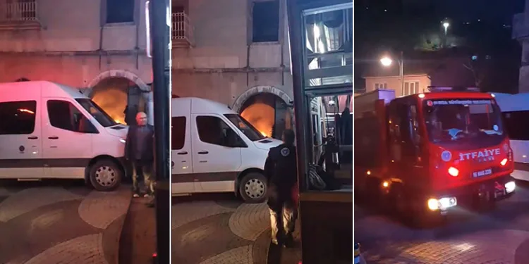 Bursa’da tarihi binada çıkan yangın söndürüldü