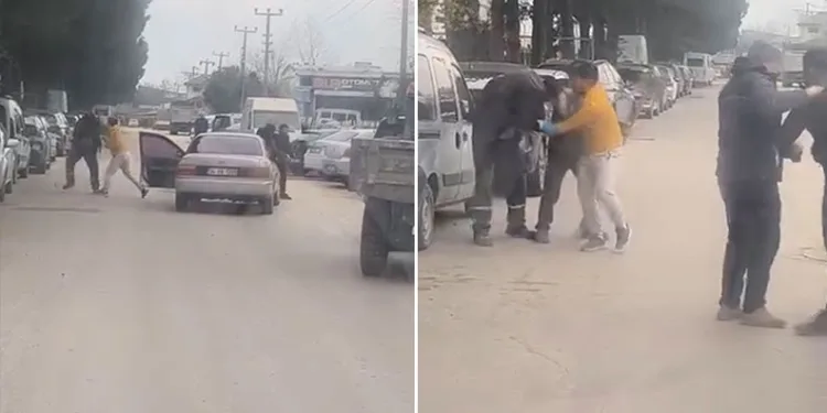 Bursa’da yol ortasında yumruklu kavga