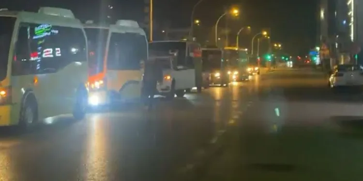 Bursa’da otobüsçüler konvoyla eylem yaptı