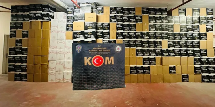 Bursa’da 6 milyon 360 bin kaçak makaron ele geçirildi