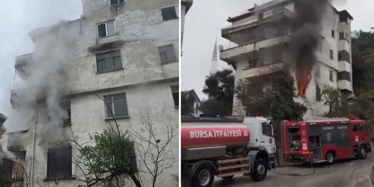 Mudanya’da apartmanda yangın paniği