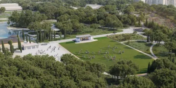 Lunapark alanına yeşille bütünleşen Zeytin Sahne geliyor