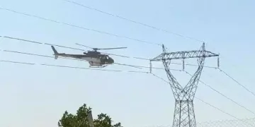 Bodrum’da yüksek gerilim hatları helikopterle temizlendi
