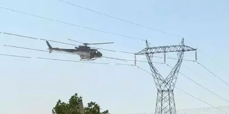 Bodrum’da yüksek gerilim hatları helikopterle temizlendi