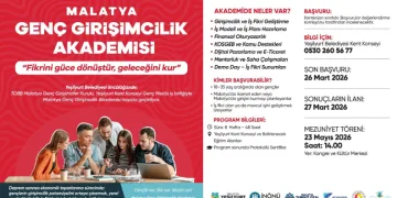 Malatya Genç Girişimcilik Akademisi 28 Mart’ta başlıyor