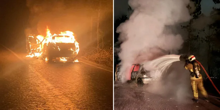 Bursa’da seyir halindeki otomobil alev alev yandı