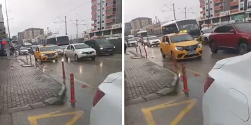 Düşürdüğü telefonu alırken otomobil çarptı: O anlar kamerada