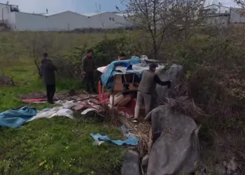 Bursa’da freni patlayan vinç dereye uçtu : Sürücü hayatını kaybetti