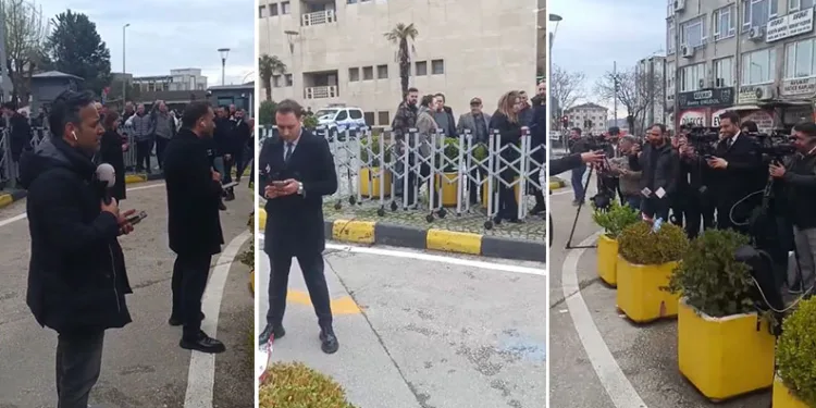 Adliye önünde TRT ve ATV ekiplerine tepki