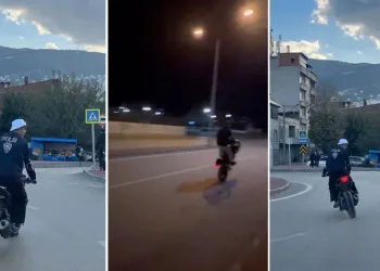 Bursa’da polis yeleği giyip trafikte tehlikeli hareketler yaptı