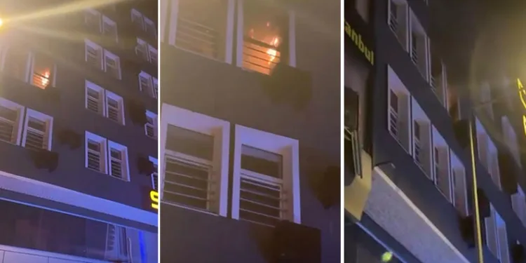 Otel odasındaki yangın itfaiye ve 112’yi alarma geçirdi