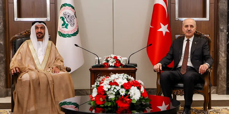 TBMM Başkanı Kurtulmuş, Arap Parlamentosu Başkanı Alyammahi ile görüştü