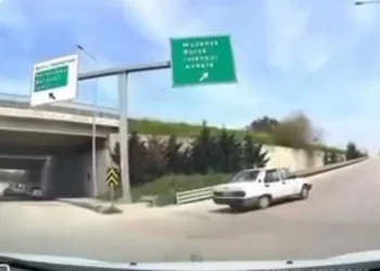 Bursa’da ters yönden giren sürücü kamerada