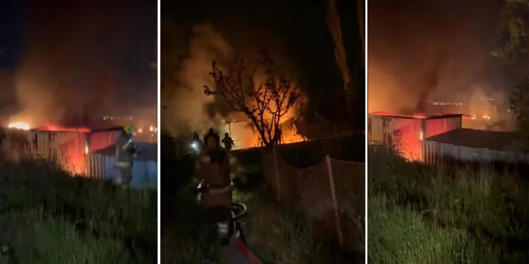 Bursa’da gece yarısı konteynır alevlere teslim oldu