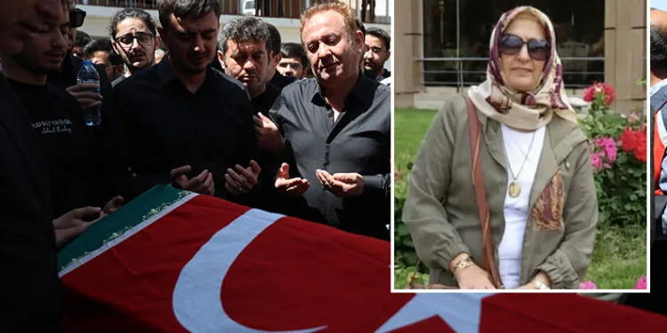 Ayla öğretmenin eşi ve çocukları tabut başında gözyaşı döktü