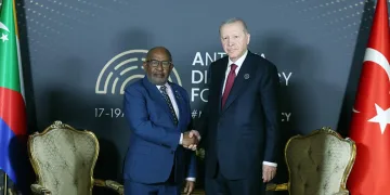 Cumhurbaşkanı Erdoğan Komorlar Birliği Cumhurbaşkanı Assoumani Azali ile görüştü