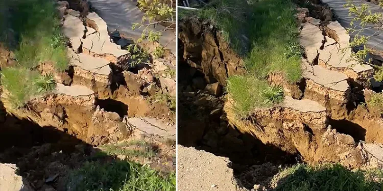 Bursa’da meydana gelen heyelan yolu parçalara ayırdı