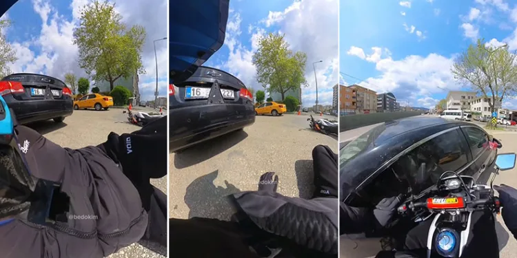 Bursa’da motosiklet otomobile çarptı
