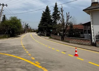Çalıcuma Köyü’nde yol çizgi çalışmaları tamamlandı