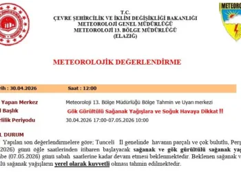 Bingöl için sağanak yağış uyarısı