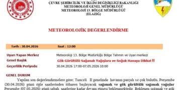 Bingöl için sağanak yağış uyarısı