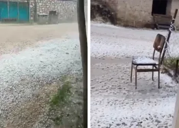 Bursa’da ceviz büyüklüğünde dolu yağdı…Camlar kırılma noktasına geldi