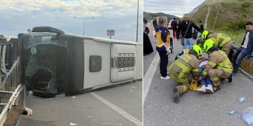 Susurluk’ta yolcu otobüsü devrildi: 25 yaralı