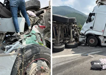 Yenişehir-Bursa Yolunda Kaza: Iğdir Tüneli Girişinde İki Tır Birbirine Girdi, 1 Yaralı