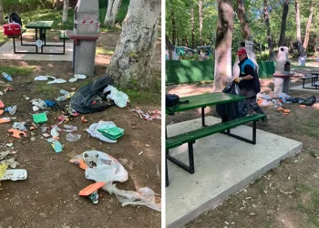 Bursa’da mesire alanı bir günde çöplüğe döndü