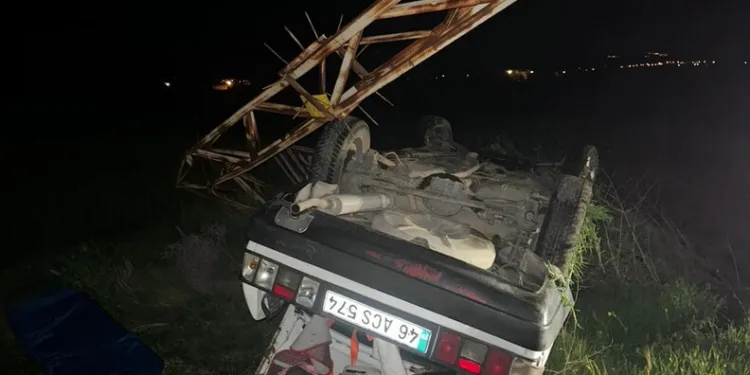 Samandağ’da şarampole devrilen otomobilin sürücüsü yaralandı