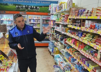 Zabıta ekiplerinden bakkal ve marketlere denetim