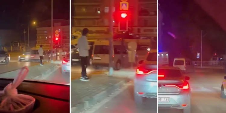 Bursa’da ters şeride giren hafif ticari araç trafiği tehlikeye attı