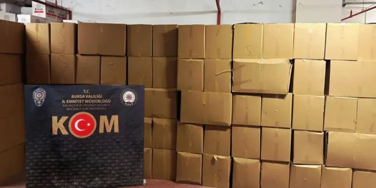 Bursa’da rekor kaçak makaron operasyonu