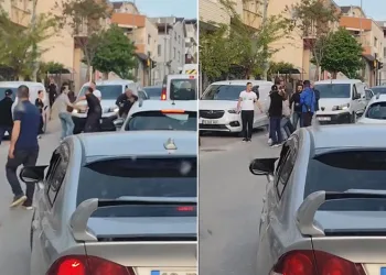 Bursa’da trafikte döner bıçaklı kavga kamerada