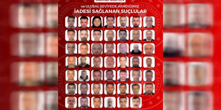 27’si kırmızı bültenle aranan 48 suçlu Türkiye’ye getirildi