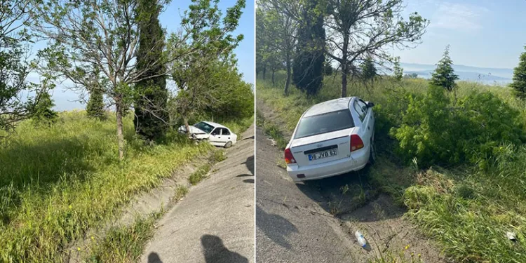 Bursa-Balıkesir kara yolunda tek araçlı kaza: 2 yaralı