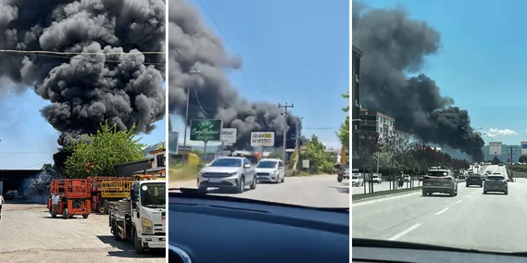 Bursa’da inşaat malzemesi deposunda büyük yangın