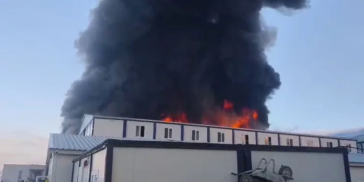 Kahramanmaraş’ta şantiyede yangın: 1 ölü, 7 yaralı
