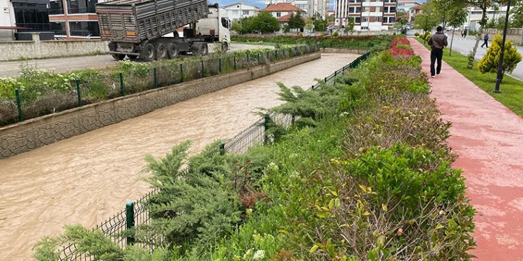 Kuruyan Delibaş deresi 25 yıl sonra yeniden coştu