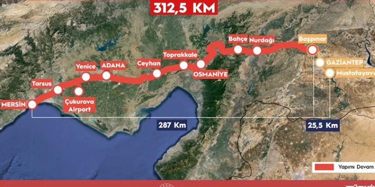 Mersin-Gaziantep arası 2 saate düşecek