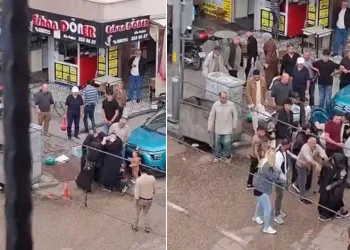 Bursa’da dilencilerin ‘yer kavgası’ kamerada