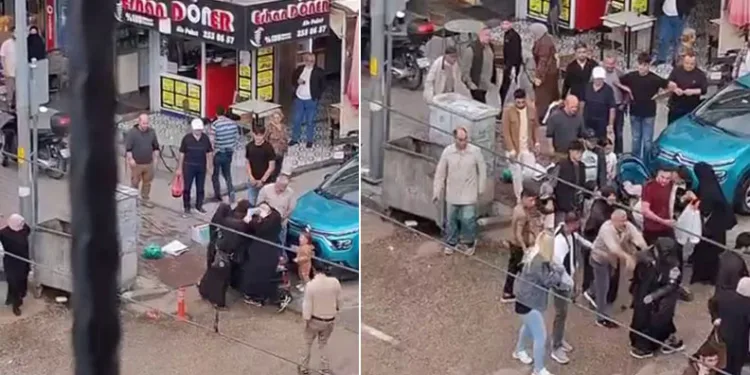Bursa’da dilencilerin ‘yer kavgası’ kamerada