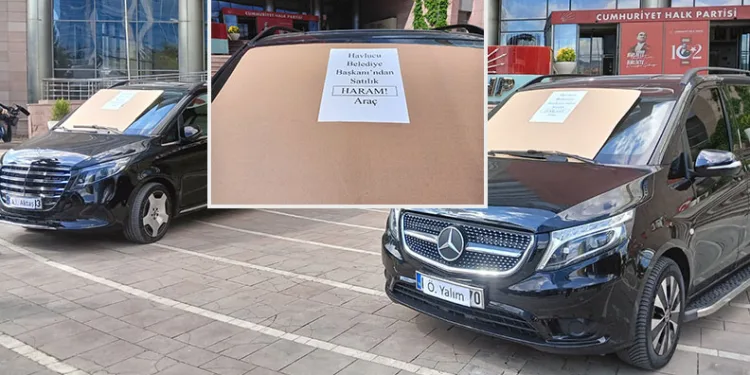 CHP’de araç krizi: “Haram parayla alınmıştır” yazısıyla sergilendi