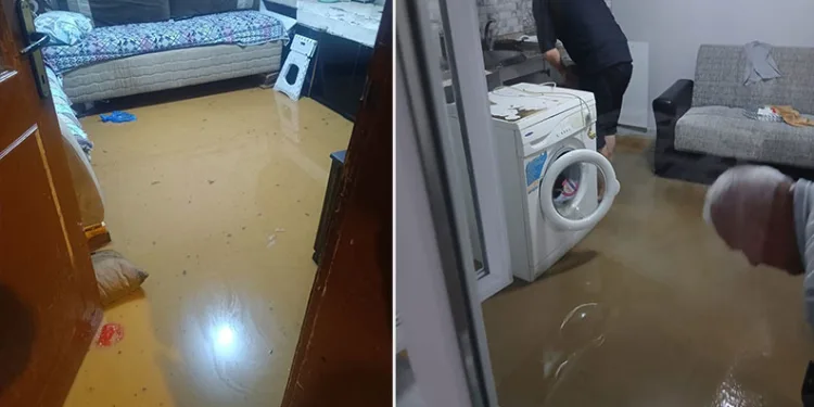 İnegöl’de sağanak yağış sebebiyle evleri su bastı