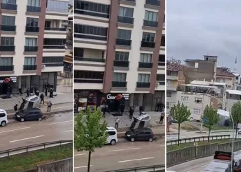 Bursa’da kontrolden çıkan otomobil takla attı