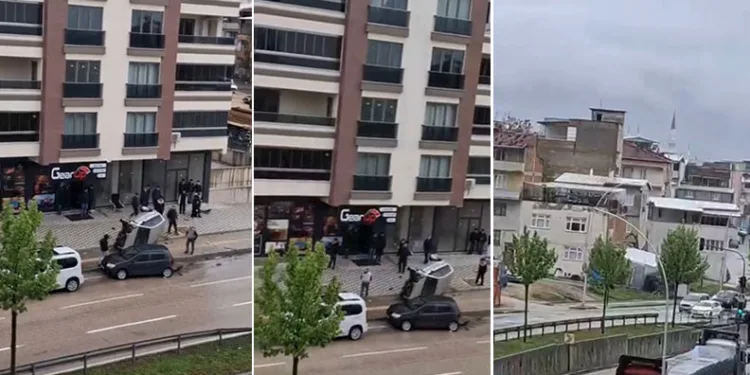 Bursa’da kontrolden çıkan otomobil takla attı